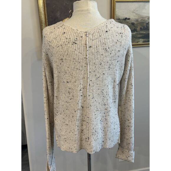 Kaisley Waffle Knit Neutral Speckled Sweater Top Women's Small - Picture 7 of 10